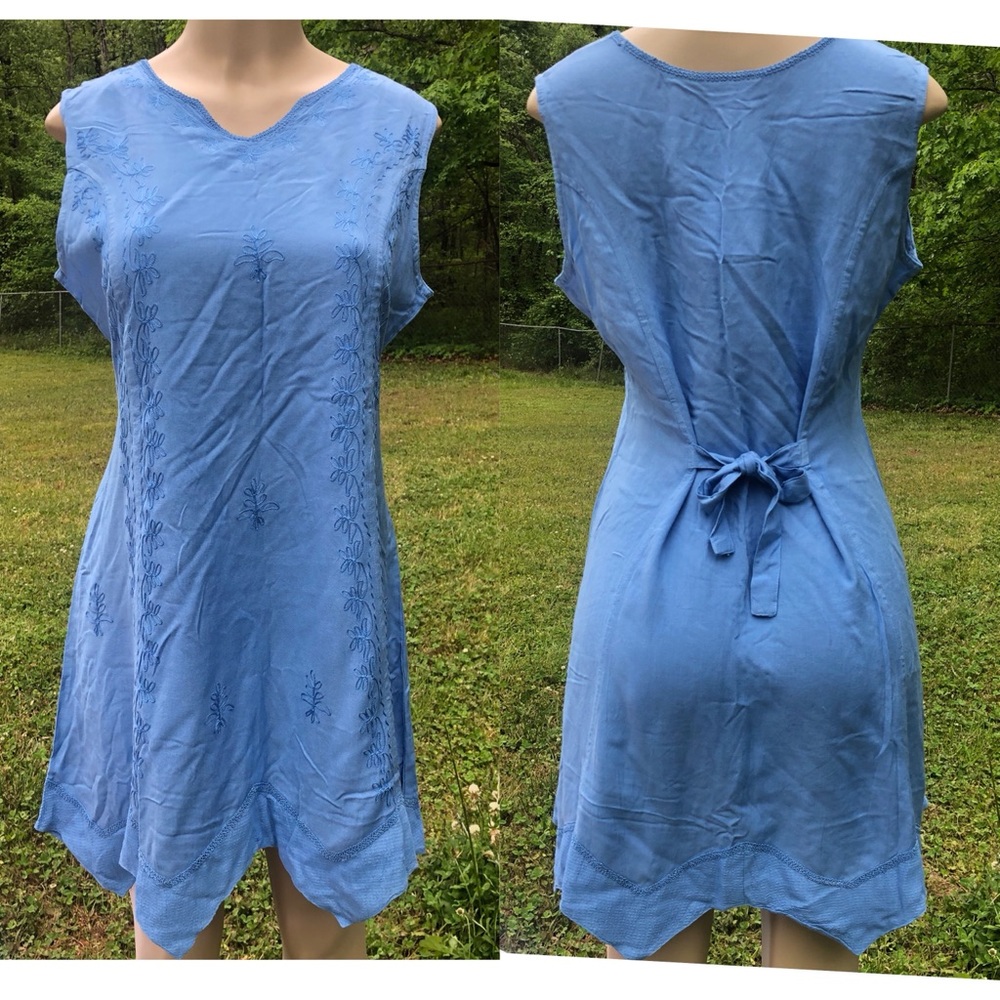 First Vision by Shirin Blue Embroidered Dress NWT